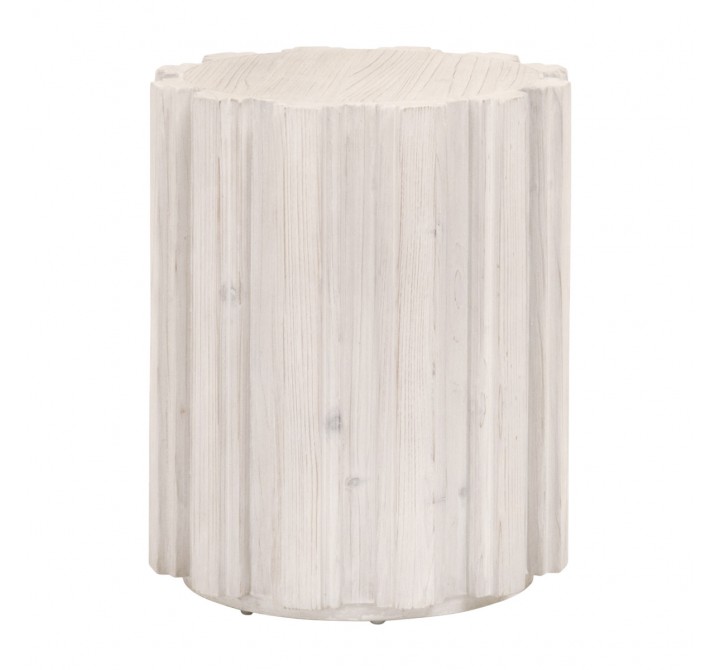 Essentials For Living Roma Accent Table - White Wash Pine - Front Angle