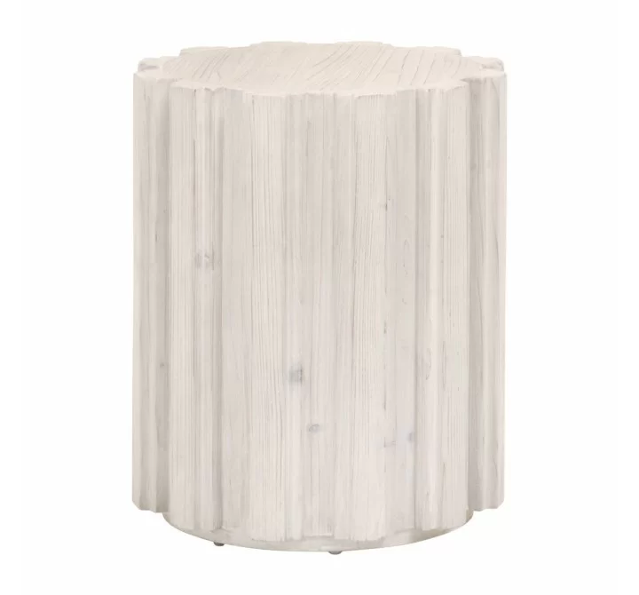 Essentials For Living Roma Accent Table - White Wash Pine - Front Angle