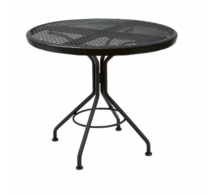 Woodard Café Series Textured Black Contact + 30" Round Bistro Table