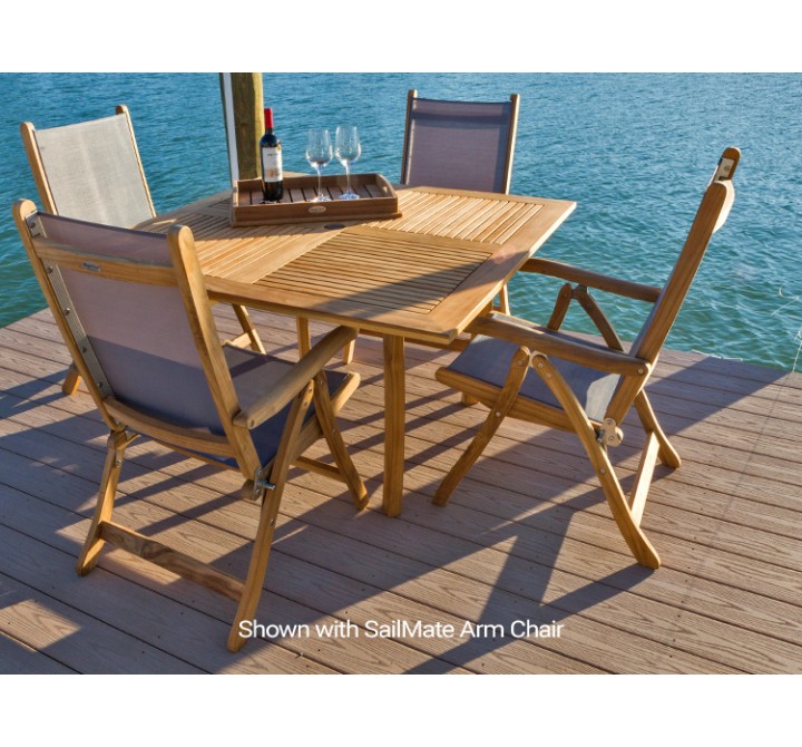 Royal Teak Dolphin Table 50" Square Set