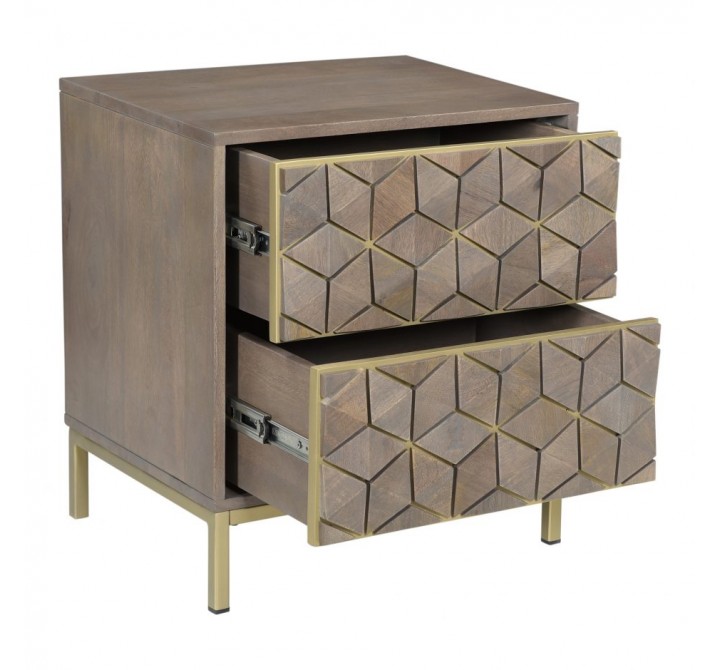 Moe's Home Collection Corolla Nightstand - Front Side Opened Angle