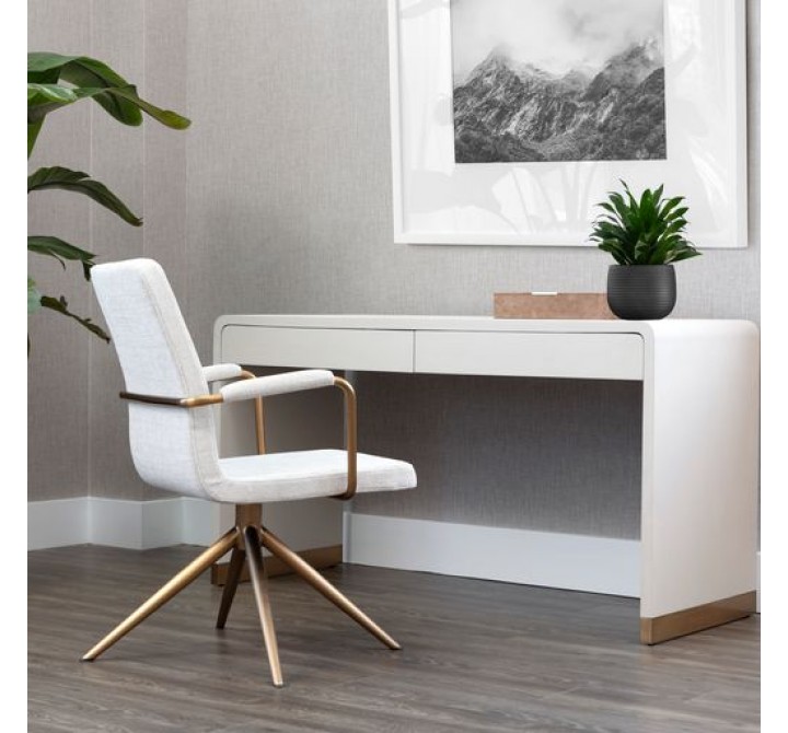 Sunpan Ilona Desk - Oyster Shagreen - Lifestyle