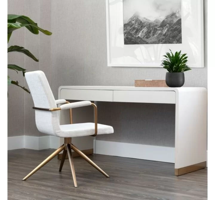 Sunpan Ilona Desk - Oyster Shagreen - Lifestyle