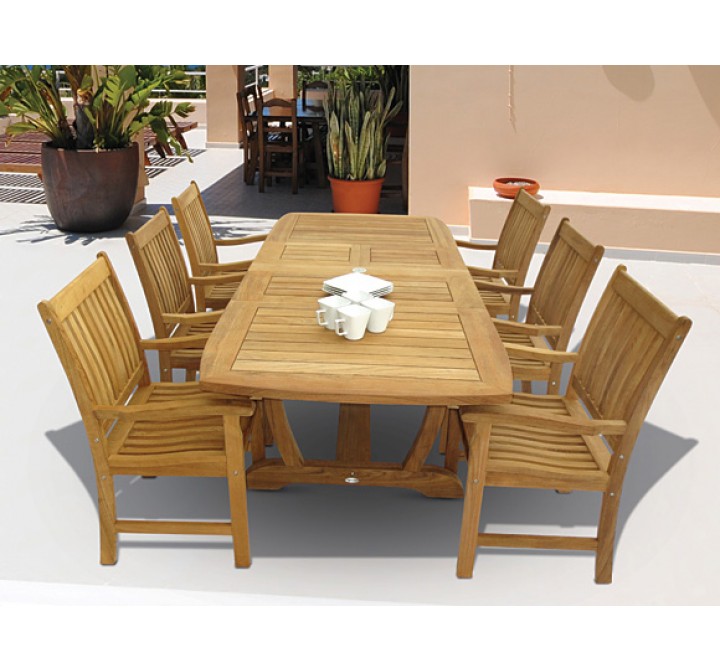 Royal Teak 64/80/96" Gala Expansion Table - Double Leaf