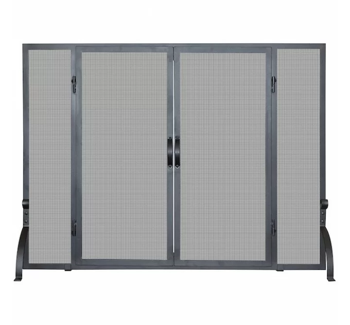 Mr. Bar-B-Q UniFlame® Single Panel Black Wrought Iron Screen with Doors, Small