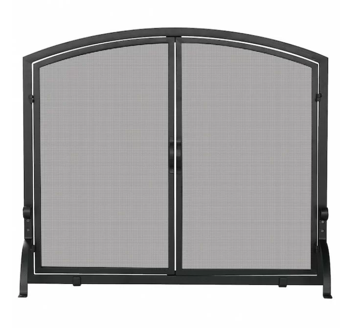 Mr. Bar-B-Q UniFlame® Single Panel Black Wrought Iron Screen with Doors, Medium