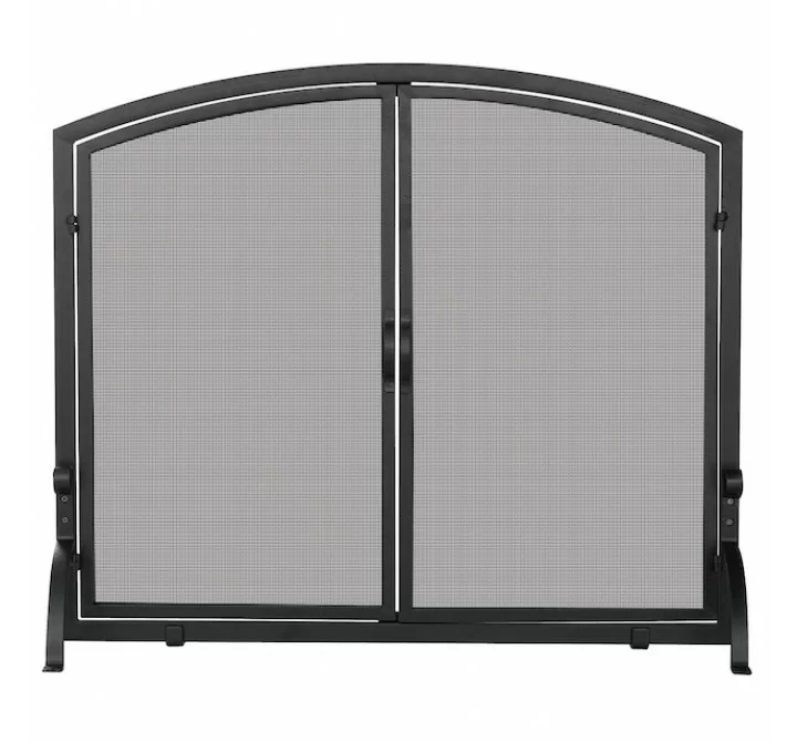 Mr. Bar-B-Q UniFlame® Single Panel Black Wrought Iron Screen with Doors, Large