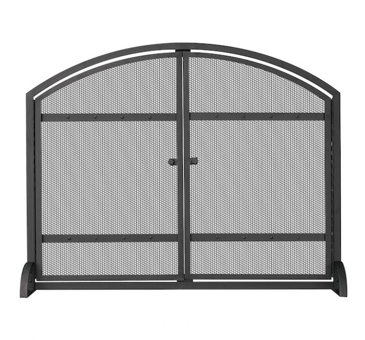 Mr. Bar-B-Q UniFlame® Single Panel Black Wrought Iron Arch Top with Doors