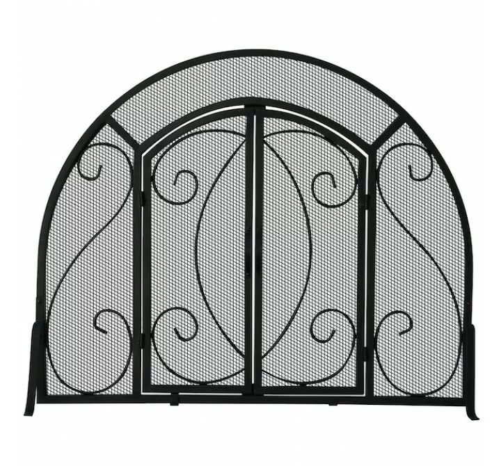 Mr. Bar-B-Q UniFlame® Single Panel Black Wrought Iron Arch Top with Doors