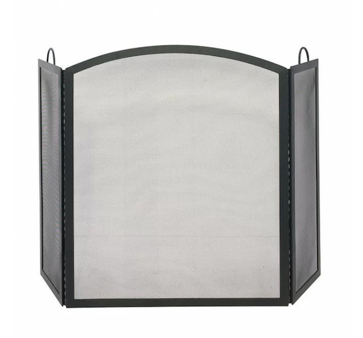 Mr. Bar-B-Q UniFlame® 3 Fold Black Wrought Iron Arch Top Screen, Large