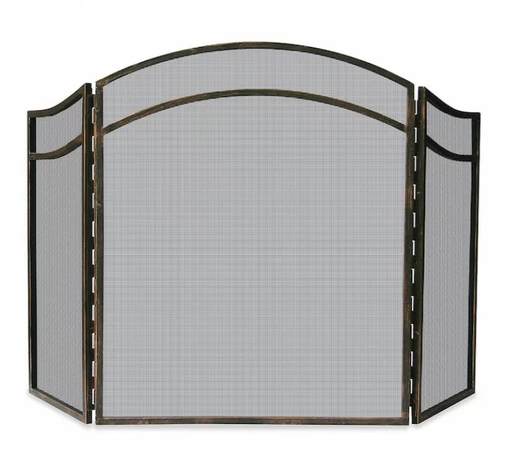 Mr. Bar-B-Q UniFlame® 3 Fold Antique Rust Finish Wrought Iron Screen with Arch Top
