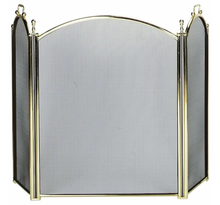 Mr. Bar-B-Q UniFlame® 3 Fold Large Diameter Polished Brass Finish Screen