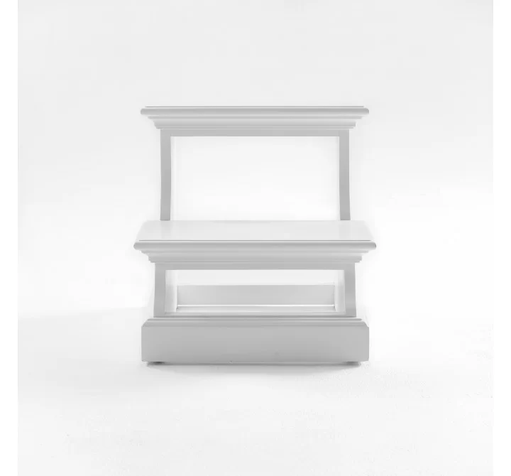 Nova Solo Halifax Bed Step Stool - White - Front Angle
