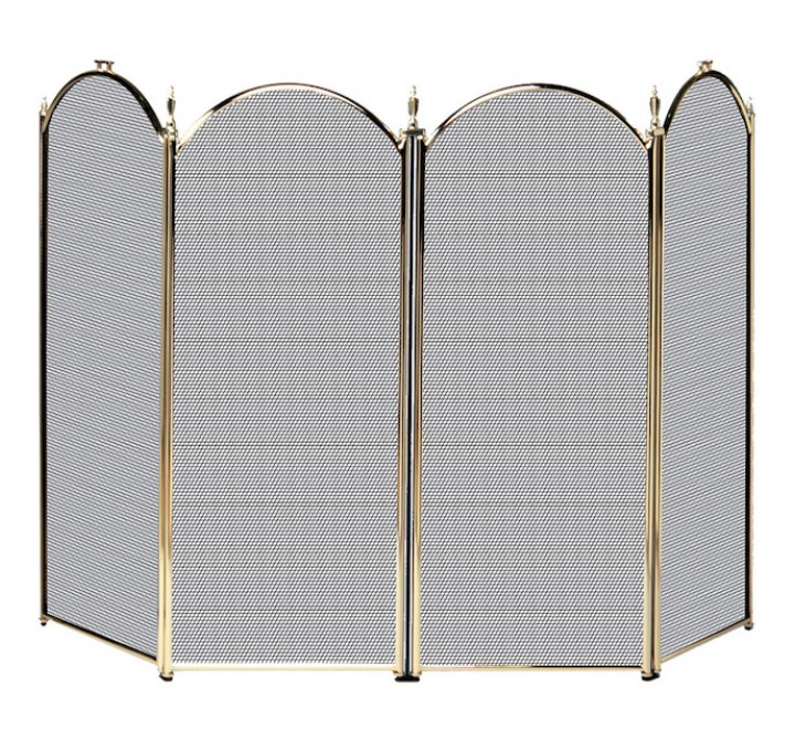 Mr. Bar-B-Q UniFlame® 4 Fold Polished Brass Finish Screen