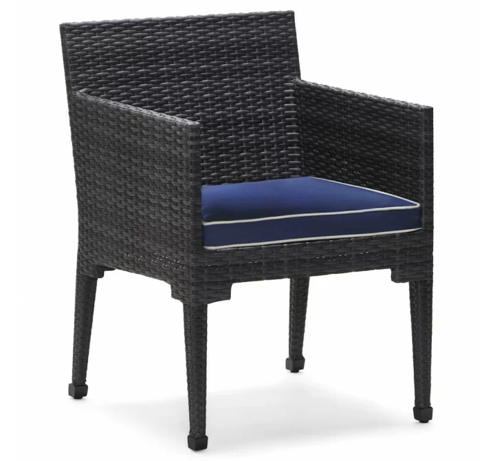 Woodard Lorenzo Dining Arm Chair - Angled and Zoomed