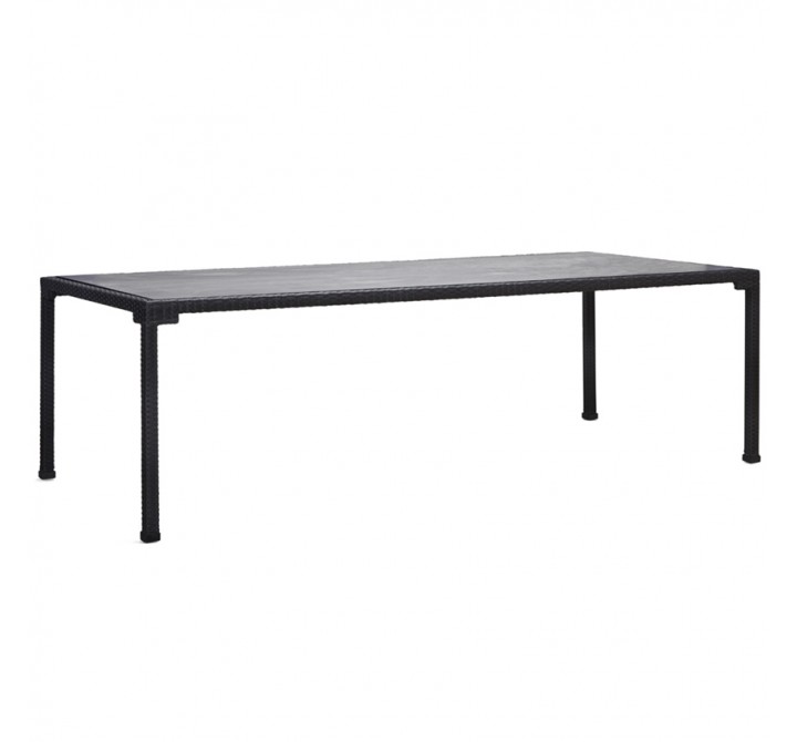 Woodard Lorenzo Rectangular Dining Table - Angled and Zoomed
