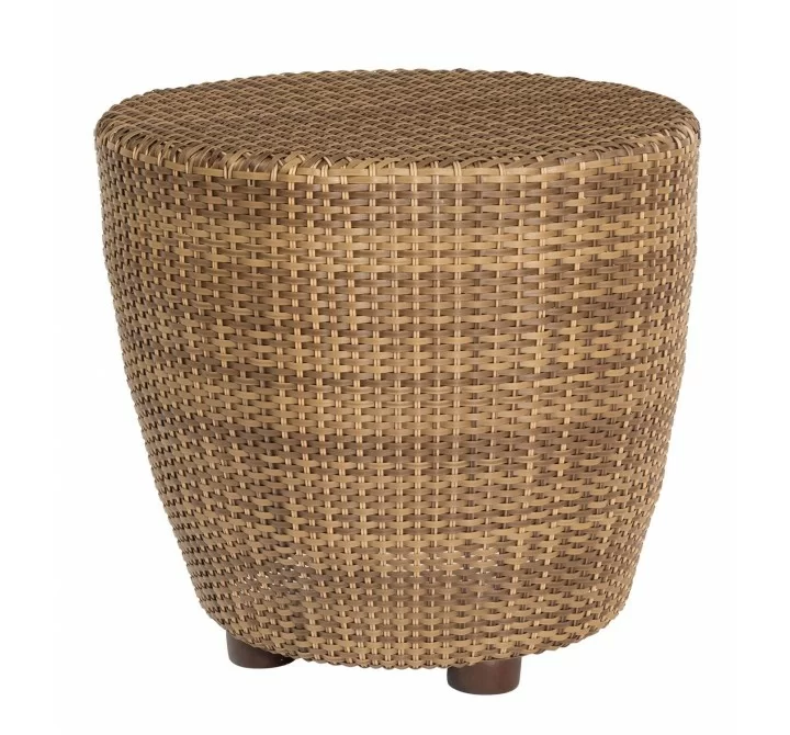 Woodard Saddleback Round Side Table in Mocha