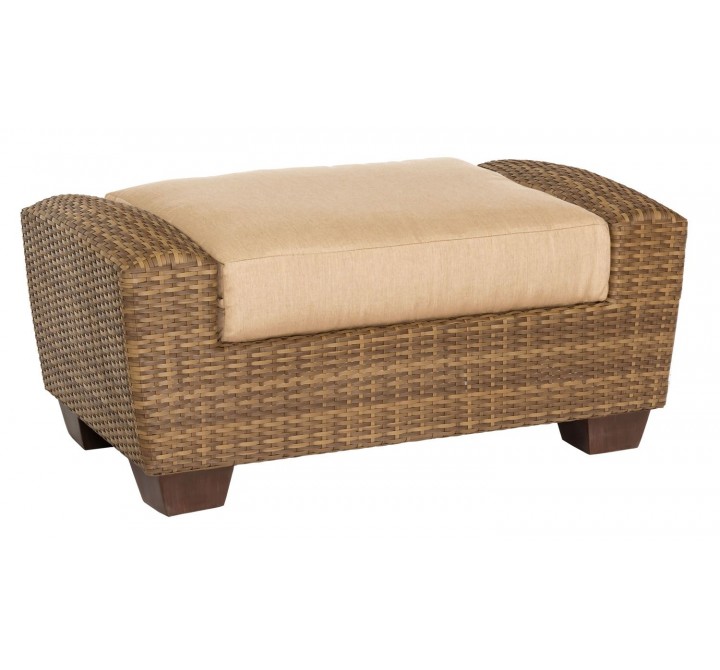 Woodard Saddleback Ottoman in Mocha