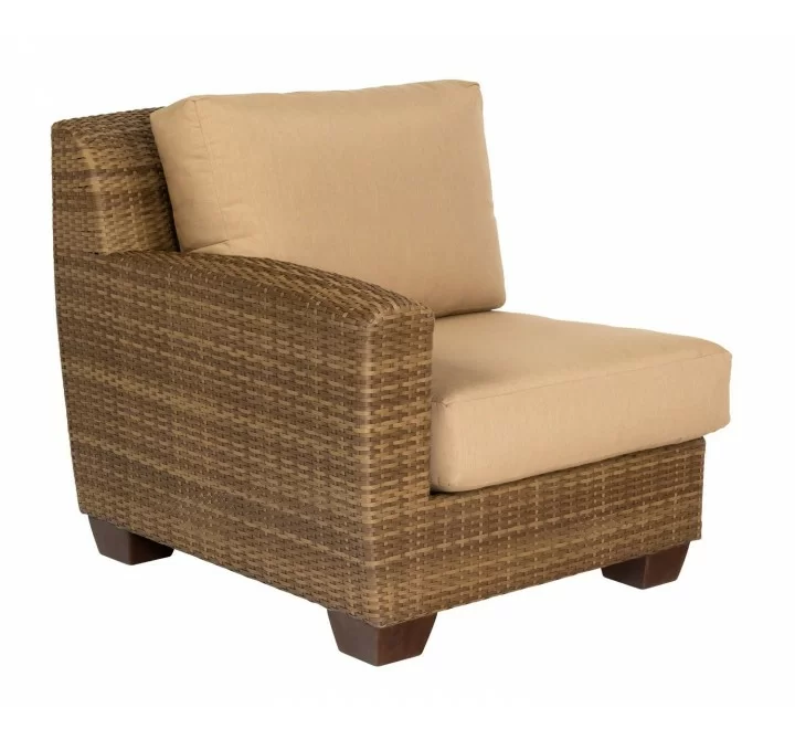 Woodard Saddleback Right Arm Facing End Unit in Mocha