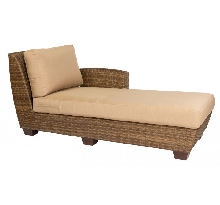 Woodard Saddleback Left Arm Facing Chaise Lounge Sectional in Mocha