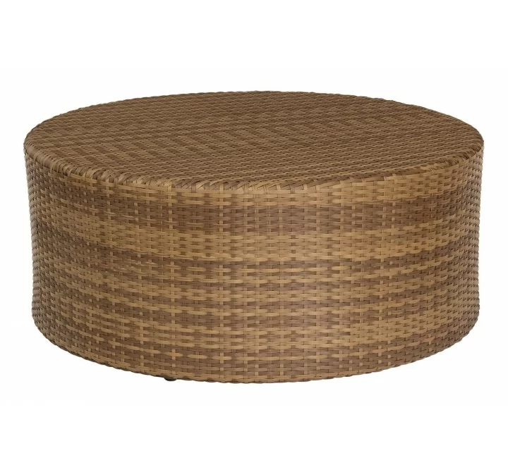 Woodard Saddleback Round Coffee Table in Mocha