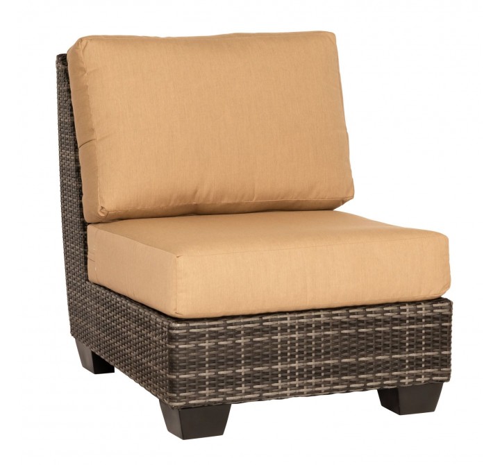 Woodard Saddleback Armless Sectional Unit in Charcoal