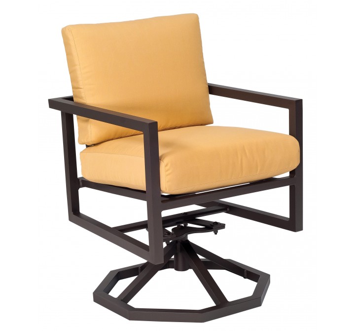 Woodard Salona Swivel Rocking Dining Armchair
