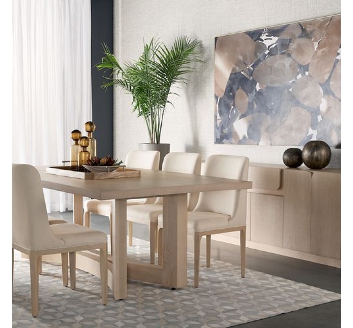 Sunpan Elisa Dining Chair in Light Oak - Mainz Cream - Lifestyle