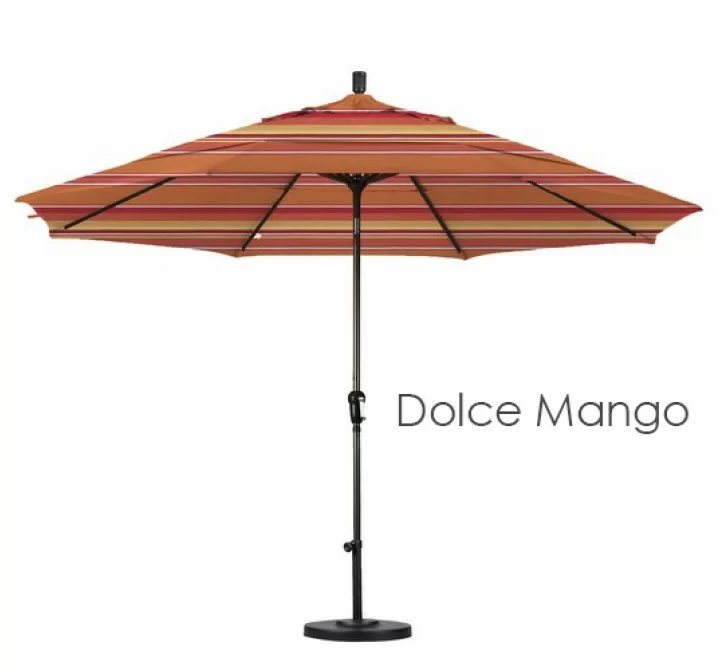 California Umbrella 11' Aluminum Market Umbrella Auto Tilt Bronze - Sunbrella