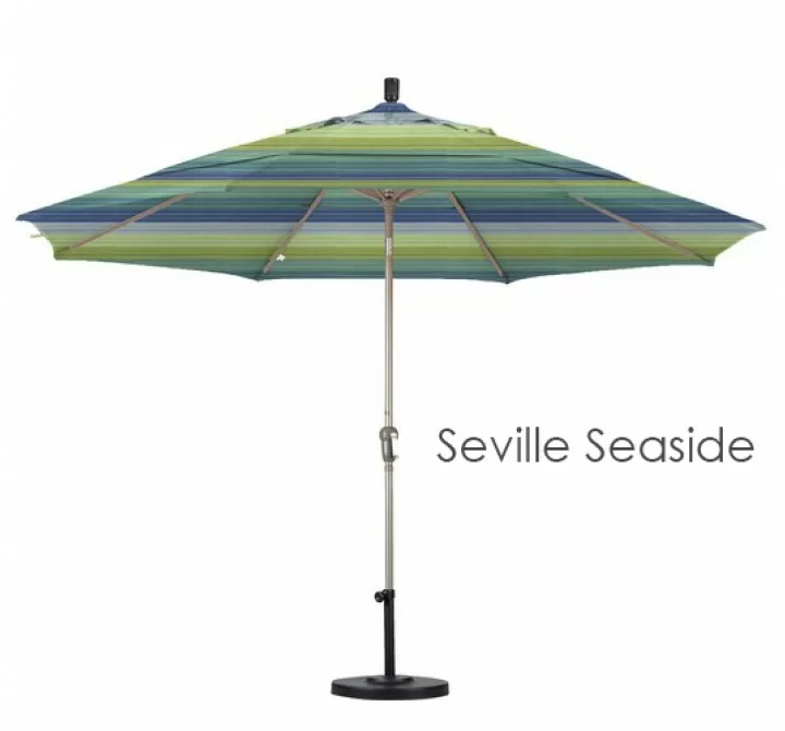 California Umbrella 11' Aluminum Market Umbrella Auto Tilt Champagne - Sunbrella