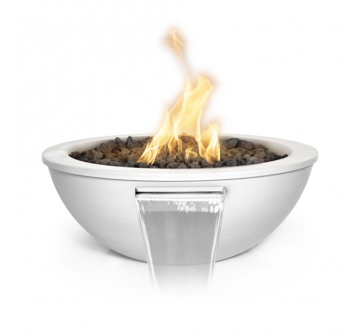 The Outdoor Plus 27" Sedona Powder Coated Fire and Water Bowl White