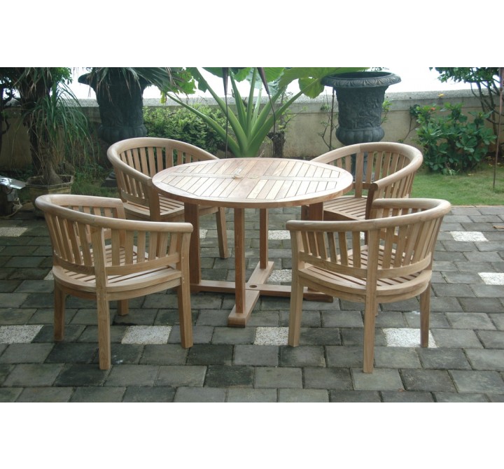 Anderson Teak Tosca 5-Pieces Dining Table Set Top View