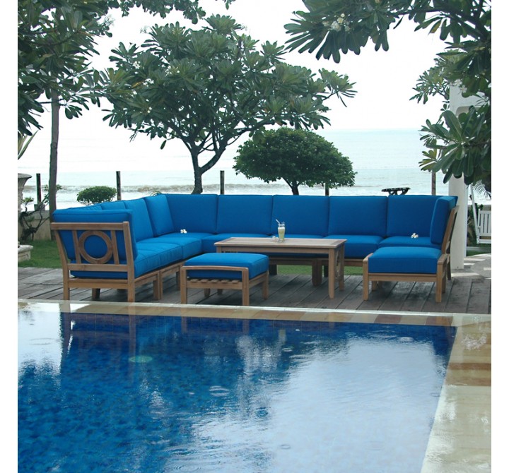 Anderson Teak Natsepa11-Pieces Modular Set Blue