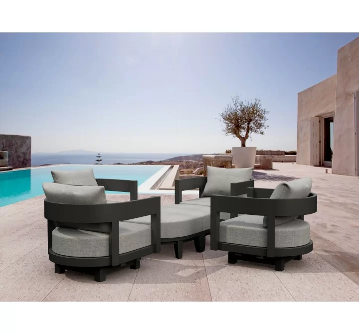 Anderson Teak SET-174 6-pc Coronado Aluminum Deep Seating Set