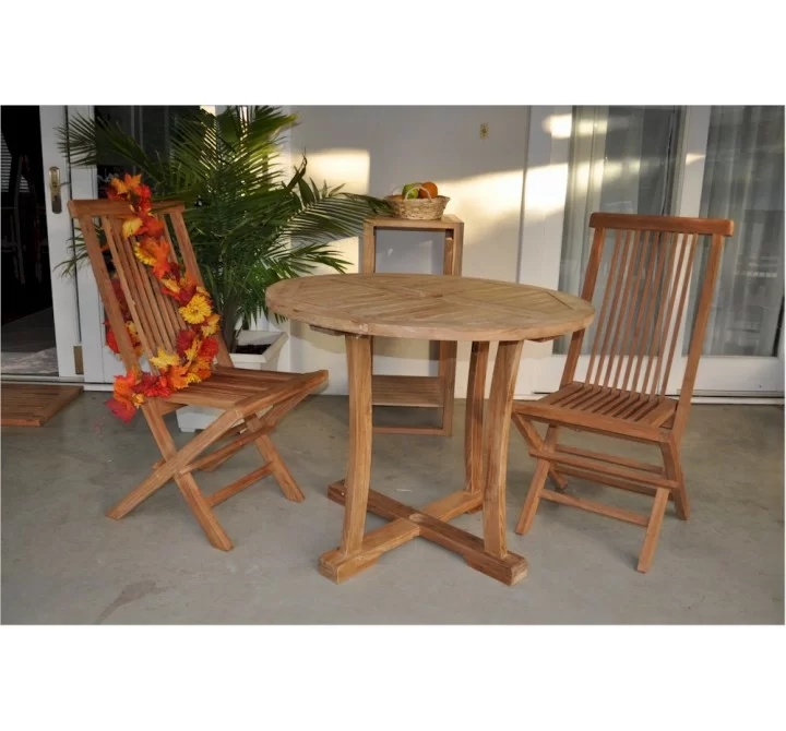 Anderson Teak Descanso Bristol 3-Pieces Dining Set Side View