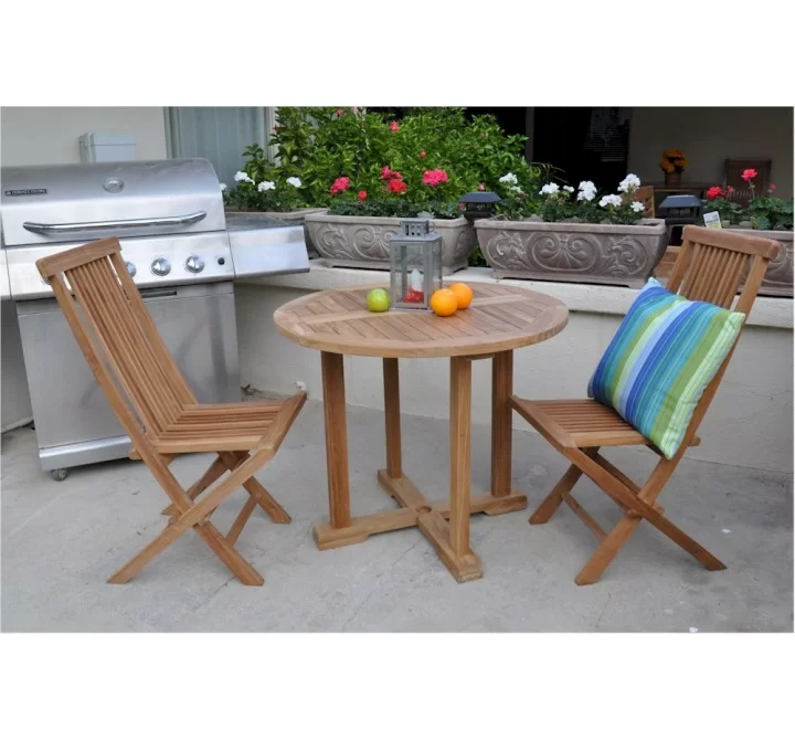 Anderson Teak Montage Bristol 3-Pieces Dining Set Front View