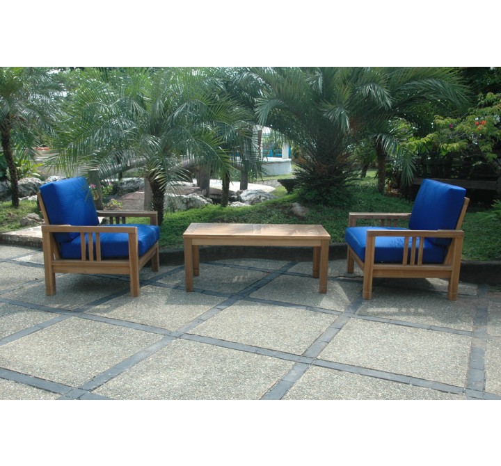 Anderson Teak SouthBay Deep Seating 3-Pieces Conversation Set B Full View