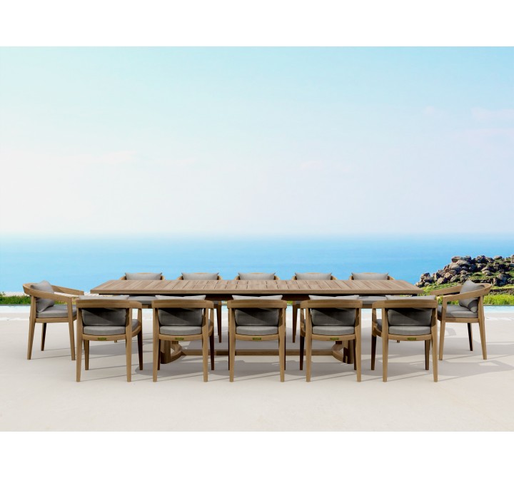 Anderson Teak 13-pc Toscana Extension Dining Table Set 
