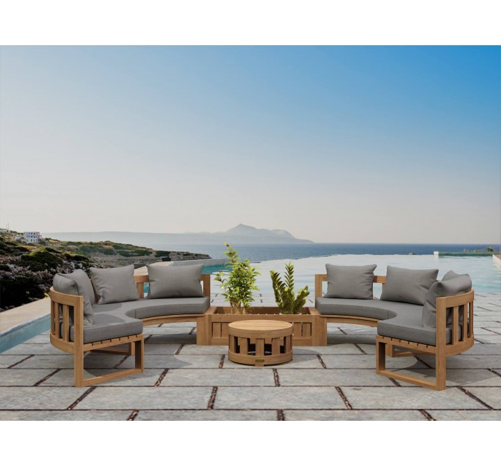 Anderson Teak Circular Modular Deep Seating Set - SET-809 - Lifestyle