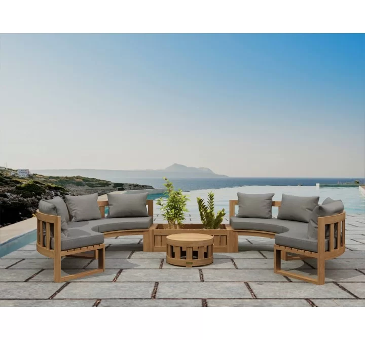 Anderson Teak Circular Modular Deep Seating Set - SET-809 - Lifestyle
