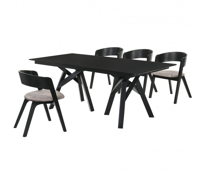 Cortina Jackie 5 Piece Black Dining Set