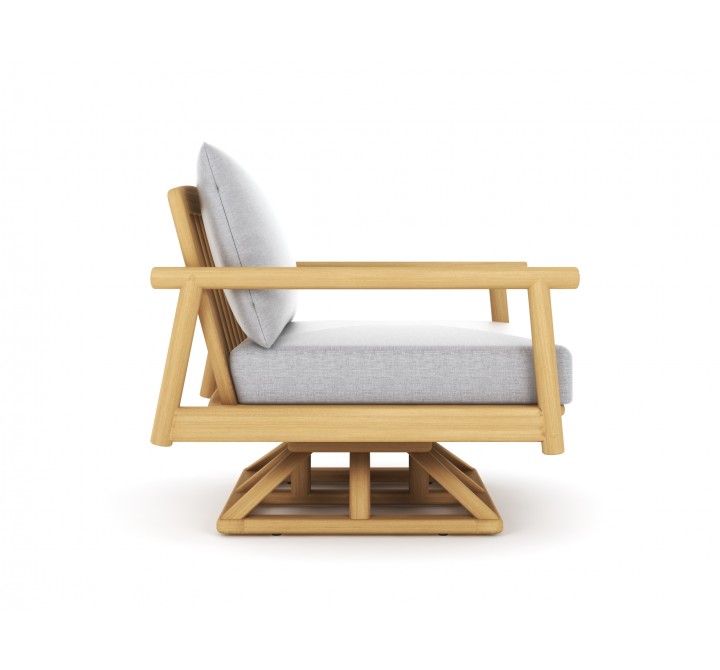 Royal Teak Seville Swivel Chair with Cushions Side 