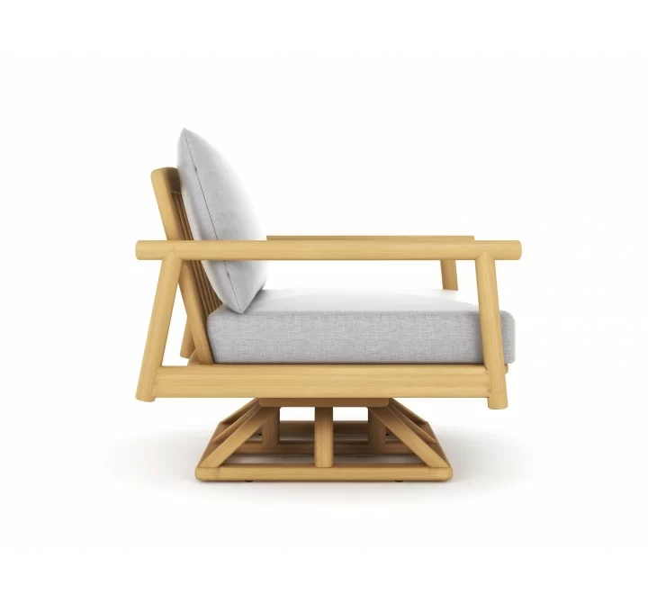 Royal Teak Seville Swivel Chair with Cushions Side 