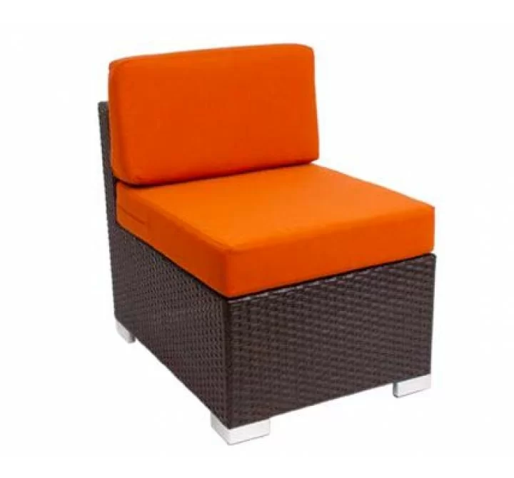 Aruba Armless Middle Sofa Section Java Wicker - No Cushions