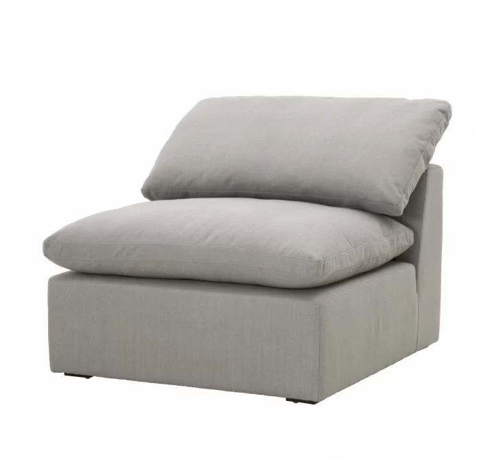Essentials For Living Sky Modular Armless Chair in Peyton Slate - Front Side Angle