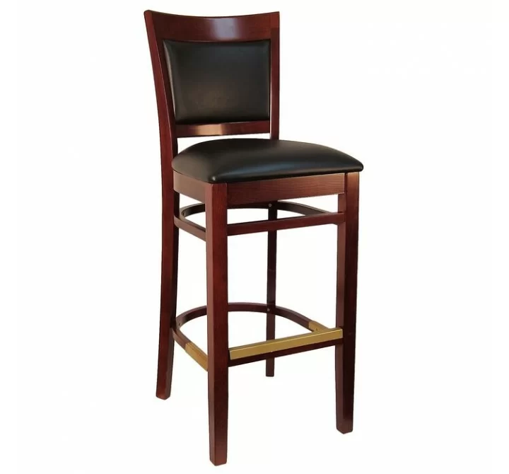 H&D Seating Sloan Upholstered Barstool - Dark Mahogany