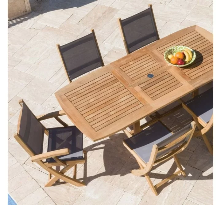 Royal Teak Sailmate Folding Arm Chair Top View
