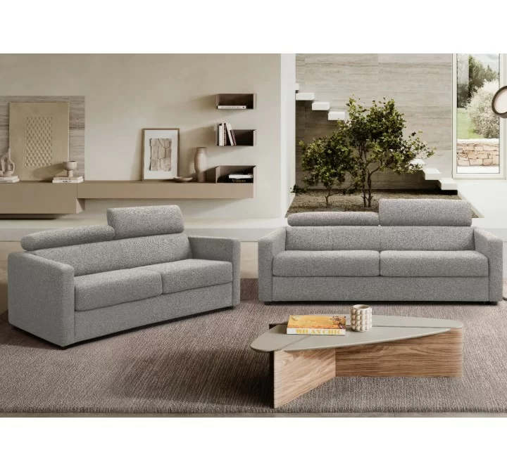 Balance Sofa Bed Fabric Light Gray-Lifestyle