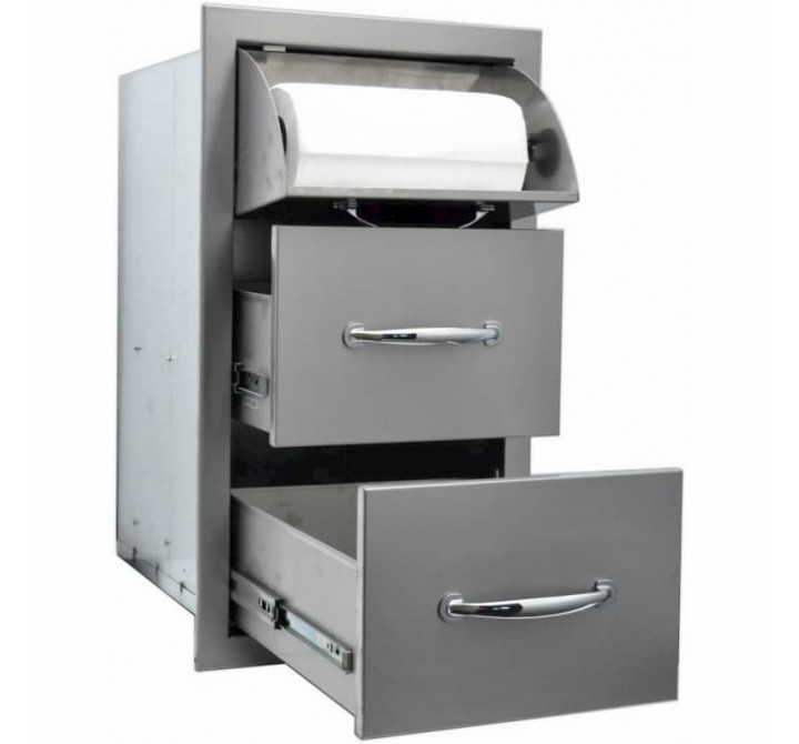Sole Gourmet Towel Drawer Combo For BBQ Islands RTDC-1 SS