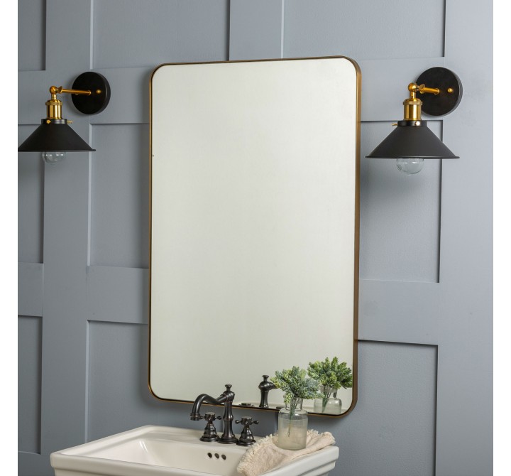 Somerset Gold Metal Mirror - Lifestyle